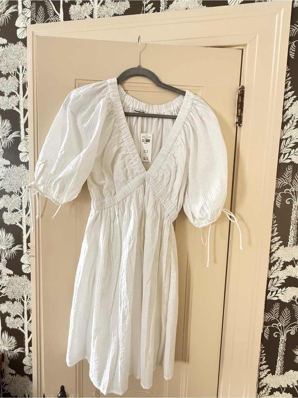 Abercrombie & Fitch White Textured Mini Dress